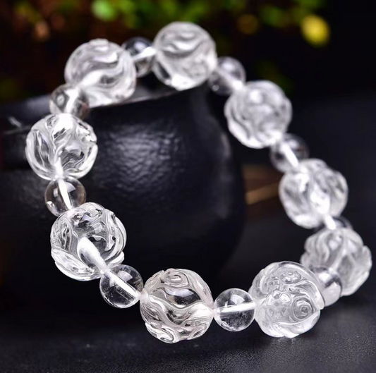 Natural White Crystal Bracelet 15MM